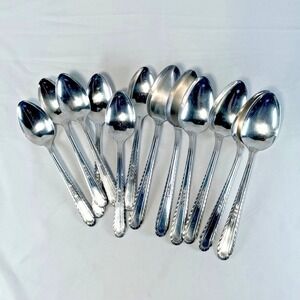 12 Vintage H&T Mfg Co. (Holmes & Tuttle) Spoons Silver Plated Wentworth 1938